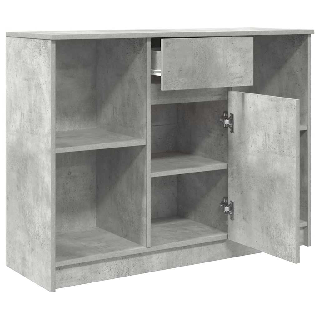 Buffet avec tiroir gris béton 101x35x76 cm bois d'ingénierie - XIOS