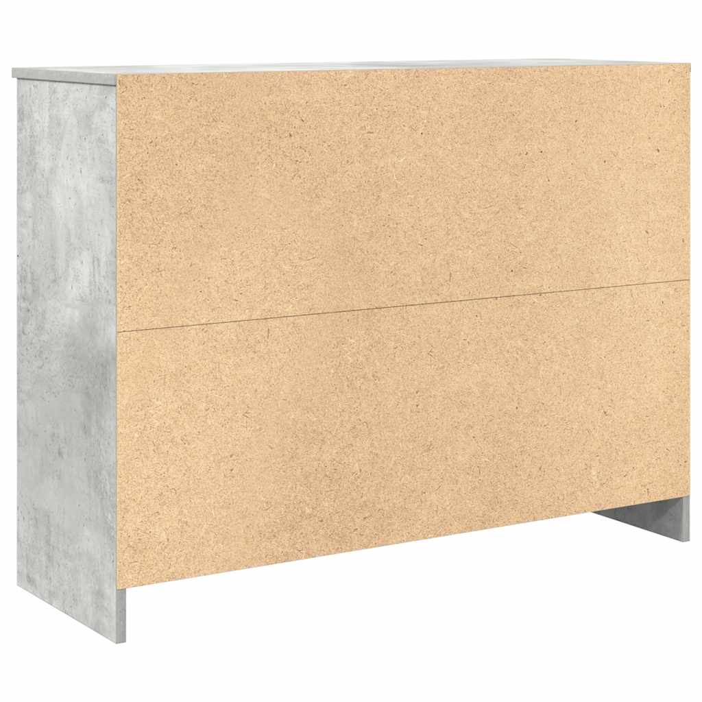 Buffet avec tiroir gris béton 101x35x76 cm bois d'ingénierie - XIOS