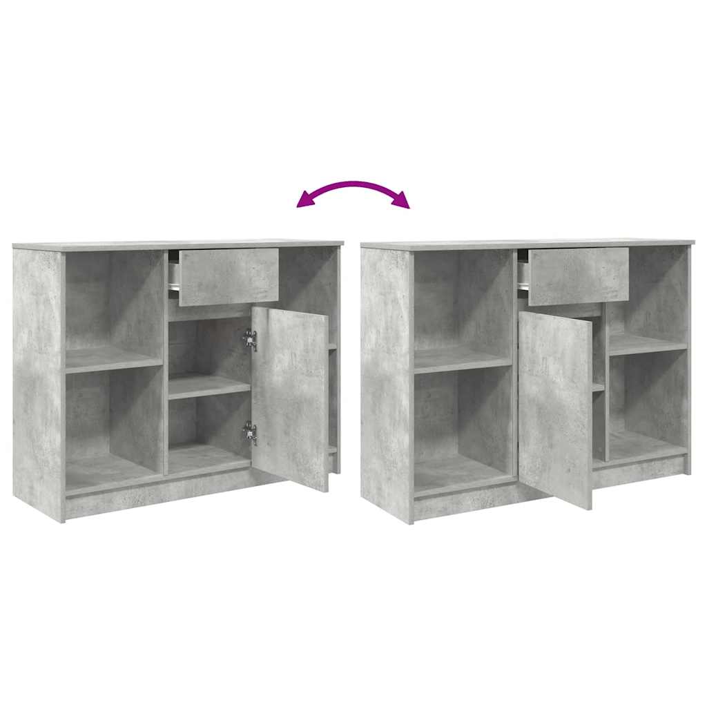 Buffet avec tiroir gris béton 101x35x76 cm bois d'ingénierie - XIOS