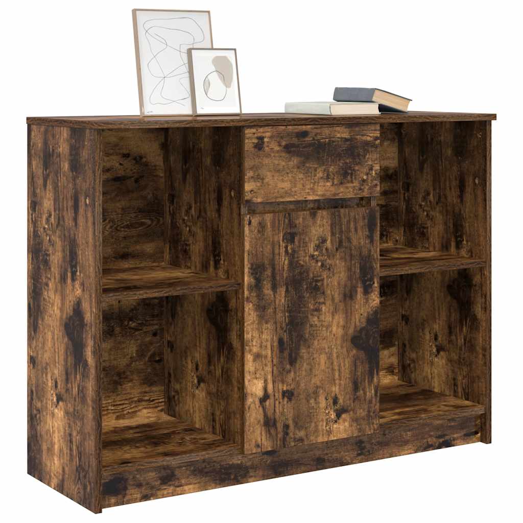 Buffet avec tiroir chêne fumé 101x35x76 cm bois d'ingénierie - XIOS