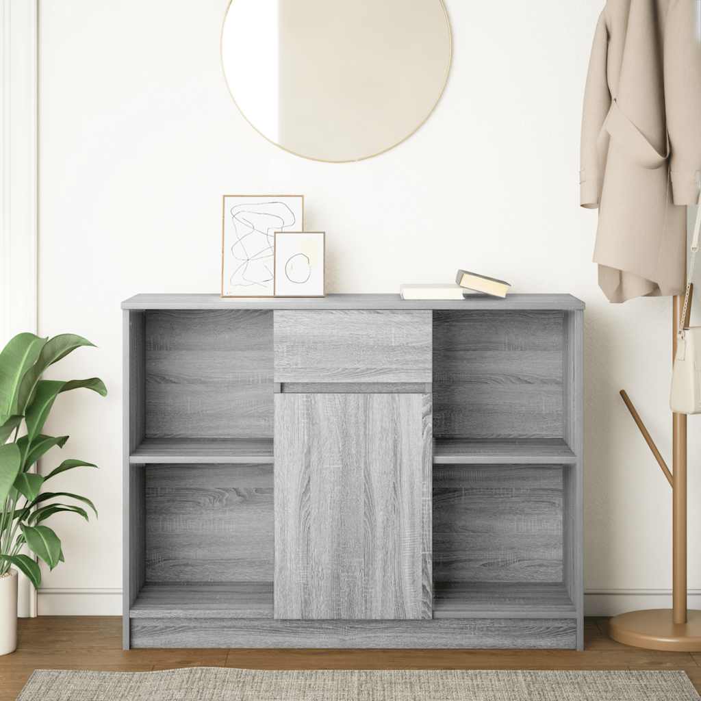 Buffet avec tiroir sonoma gris 101x35x76 cm bois d'ingénierie - XIOS