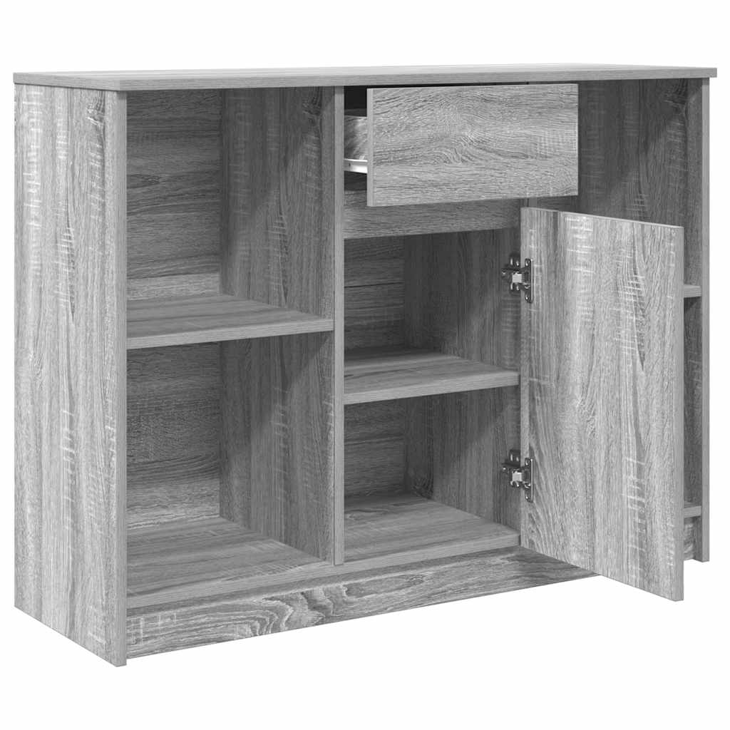Buffet avec tiroir sonoma gris 101x35x76 cm bois d'ingénierie - XIOS