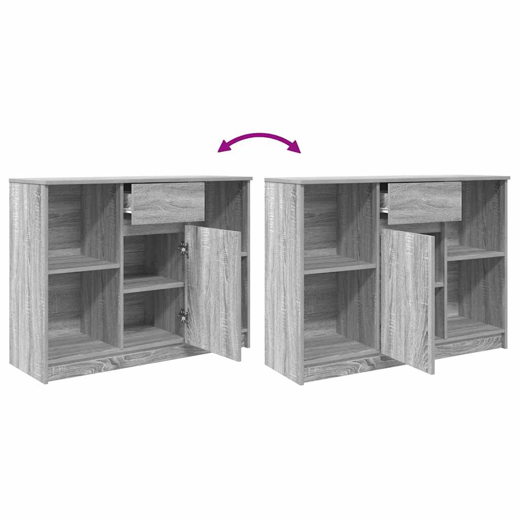 Buffet avec tiroir sonoma gris 101x35x76 cm bois d'ingénierie - XIOS