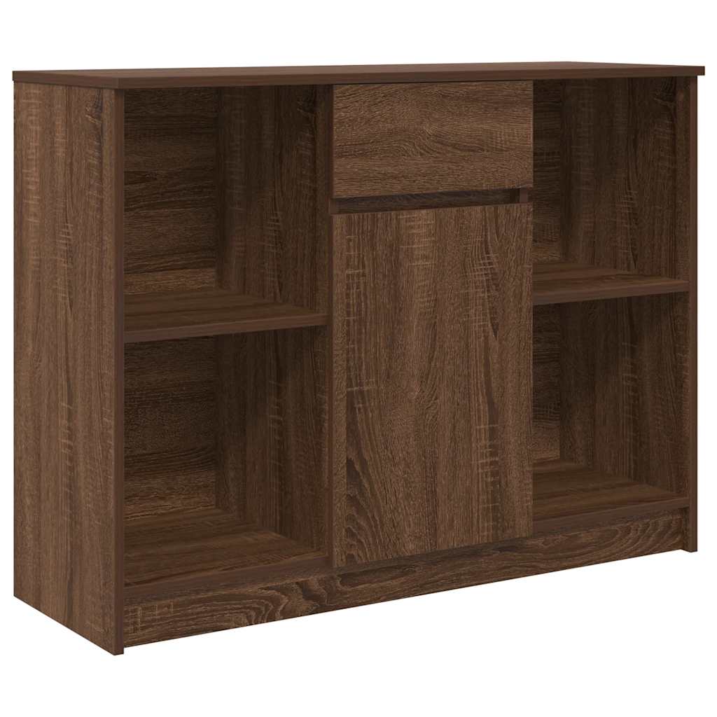 Buffet avec tiroir chêne brun 101x35x76 cm bois d'ingénierie - XIOS