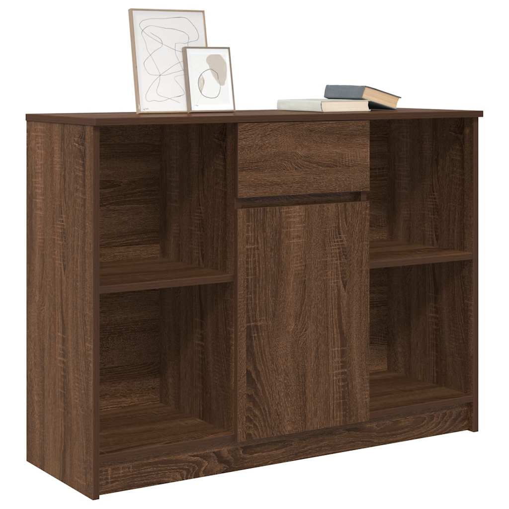 Buffet avec tiroir chêne brun 101x35x76 cm bois d'ingénierie - XIOS