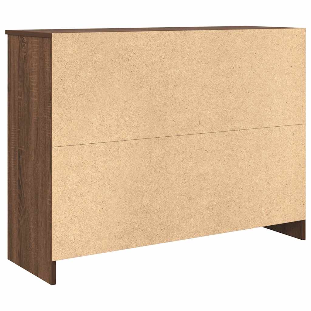 Buffet avec tiroir chêne brun 101x35x76 cm bois d'ingénierie - XIOS