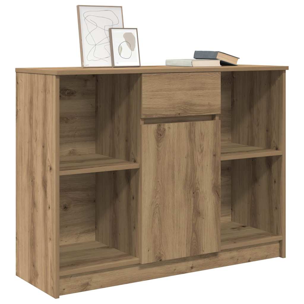Buffet avec tiroir chêne artisanal 101x35x76 cm bois ingénierie - XIOS