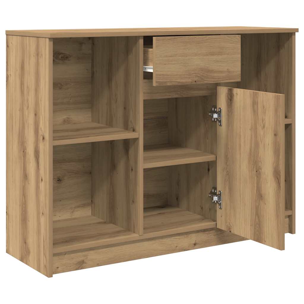Buffet avec tiroir chêne artisanal 101x35x76 cm bois ingénierie - XIOS