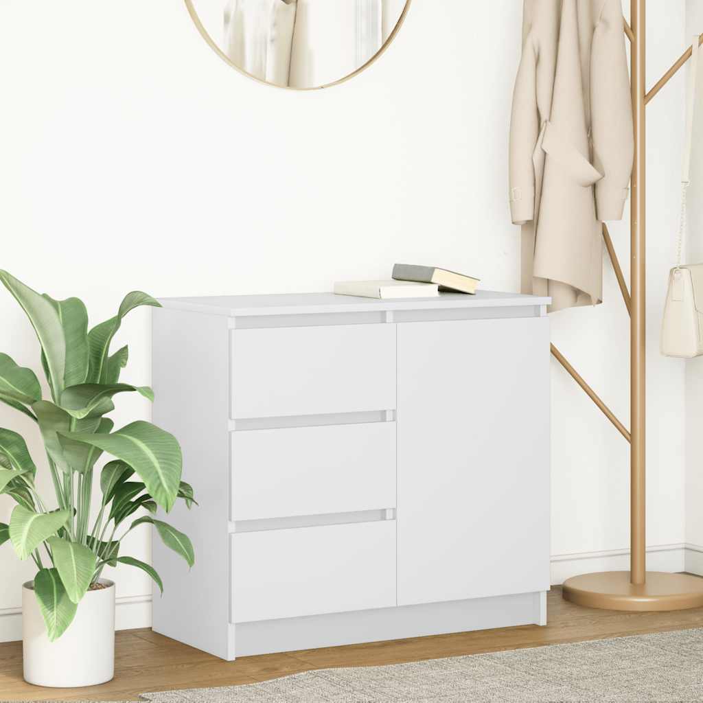 Buffet avec tiroir blanc 71x35x65 cm bois d'ingénierie - XIOS