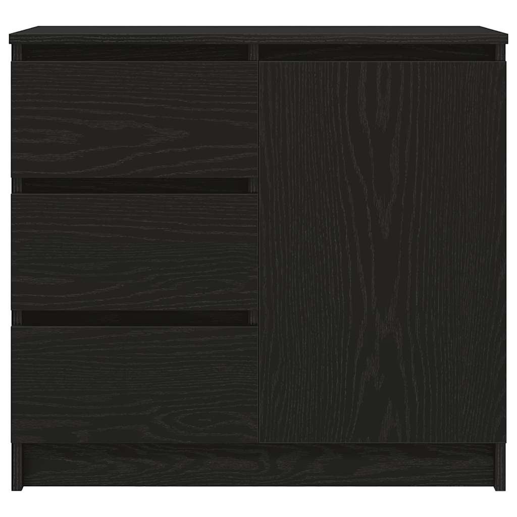 Buffet avec tiroir chêne noir 71x35x65 cm bois d'ingénierie - XIOS