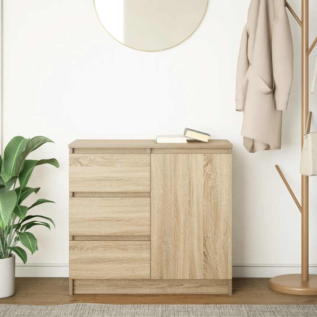 Buffet avec tiroir chêne sonoma 71x35x65 cm bois d'ingénierie - XIOS