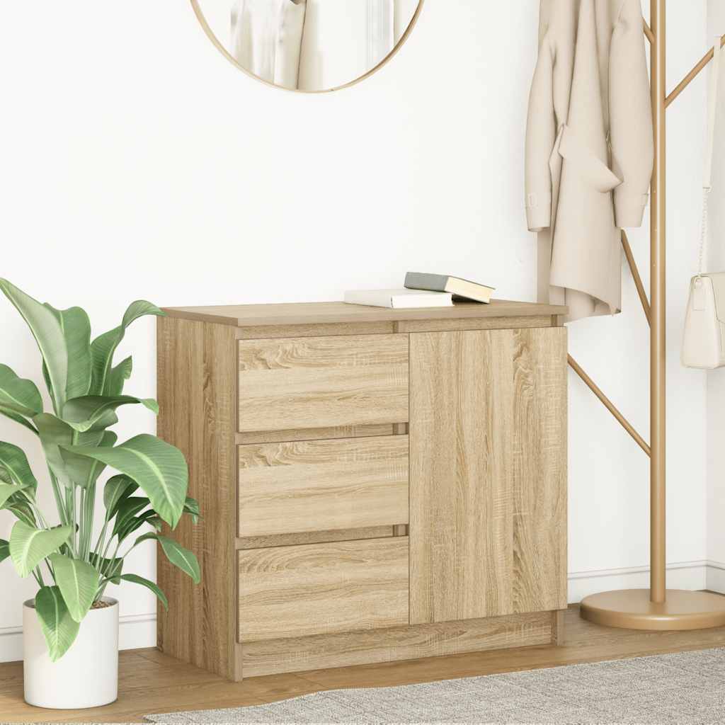 Buffet avec tiroir chêne sonoma 71x35x65 cm bois d'ingénierie - XIOS