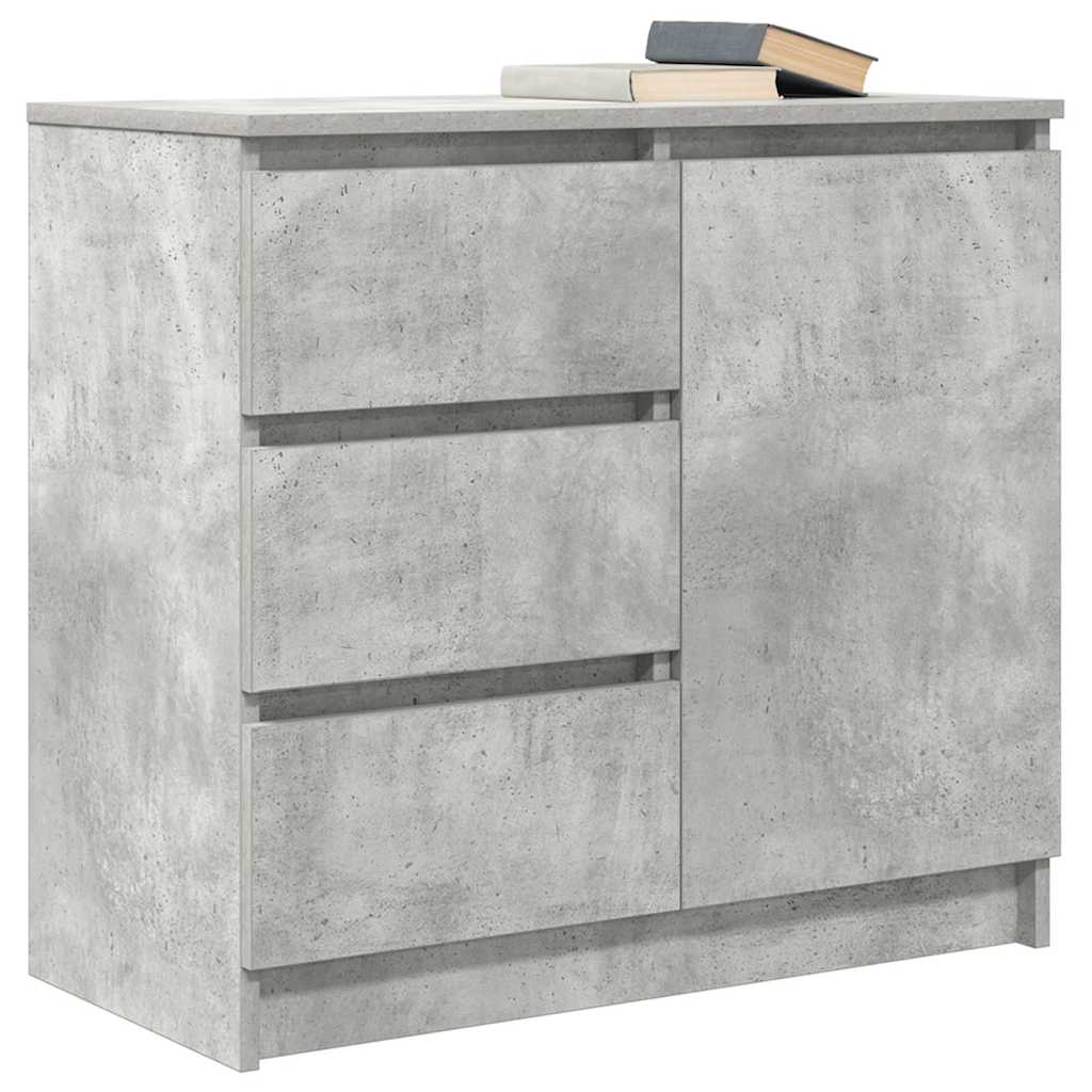 Buffet avec tiroir gris béton 71x35x65 cm bois d'ingénierie - XIOS