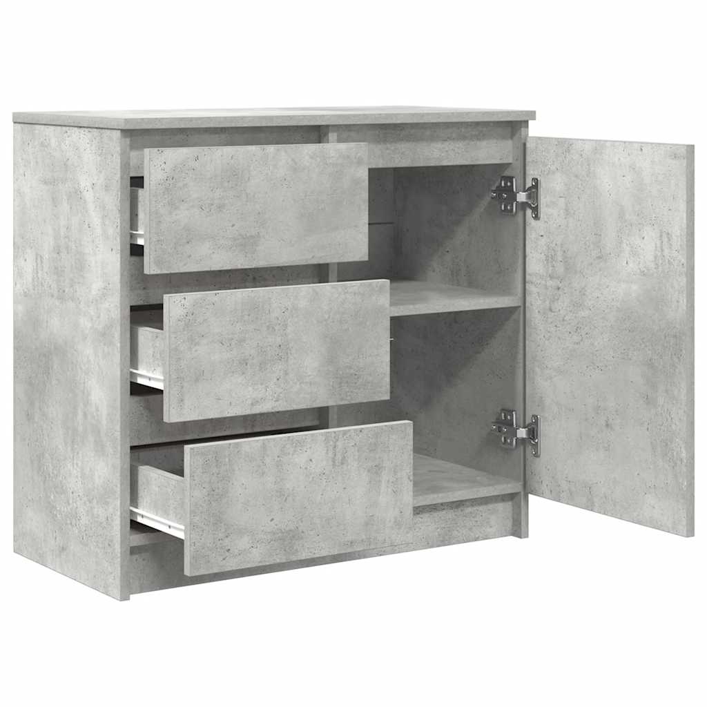 Buffet avec tiroir gris béton 71x35x65 cm bois d'ingénierie - XIOS