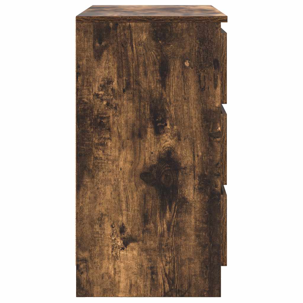 Buffet avec tiroir chêne fumé 71x35x65 cm bois d'ingénierie - XIOS