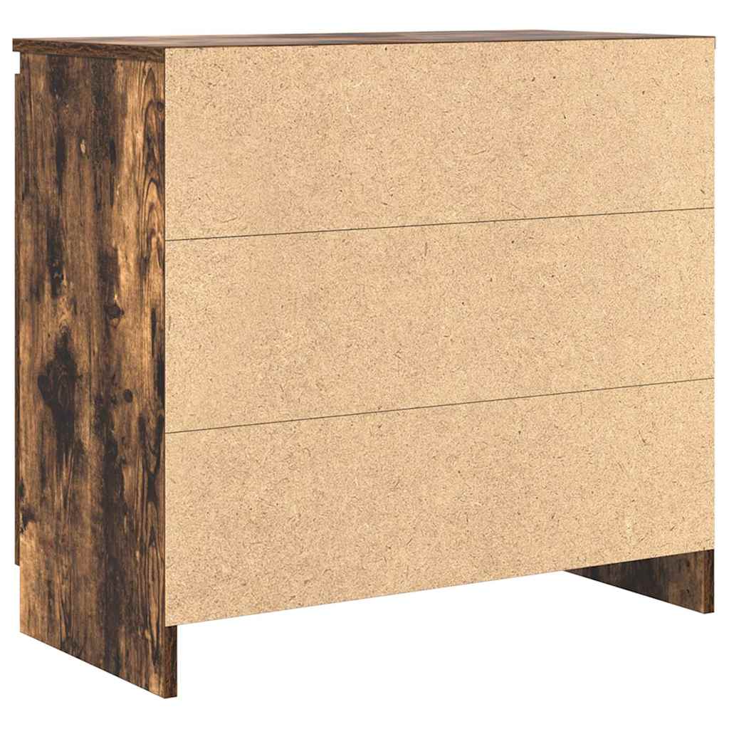 Buffet avec tiroir chêne fumé 71x35x65 cm bois d'ingénierie - XIOS