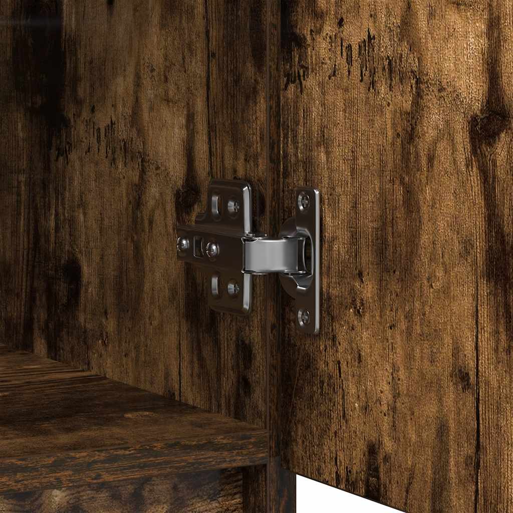 Buffet avec tiroir chêne fumé 71x35x65 cm bois d'ingénierie - XIOS