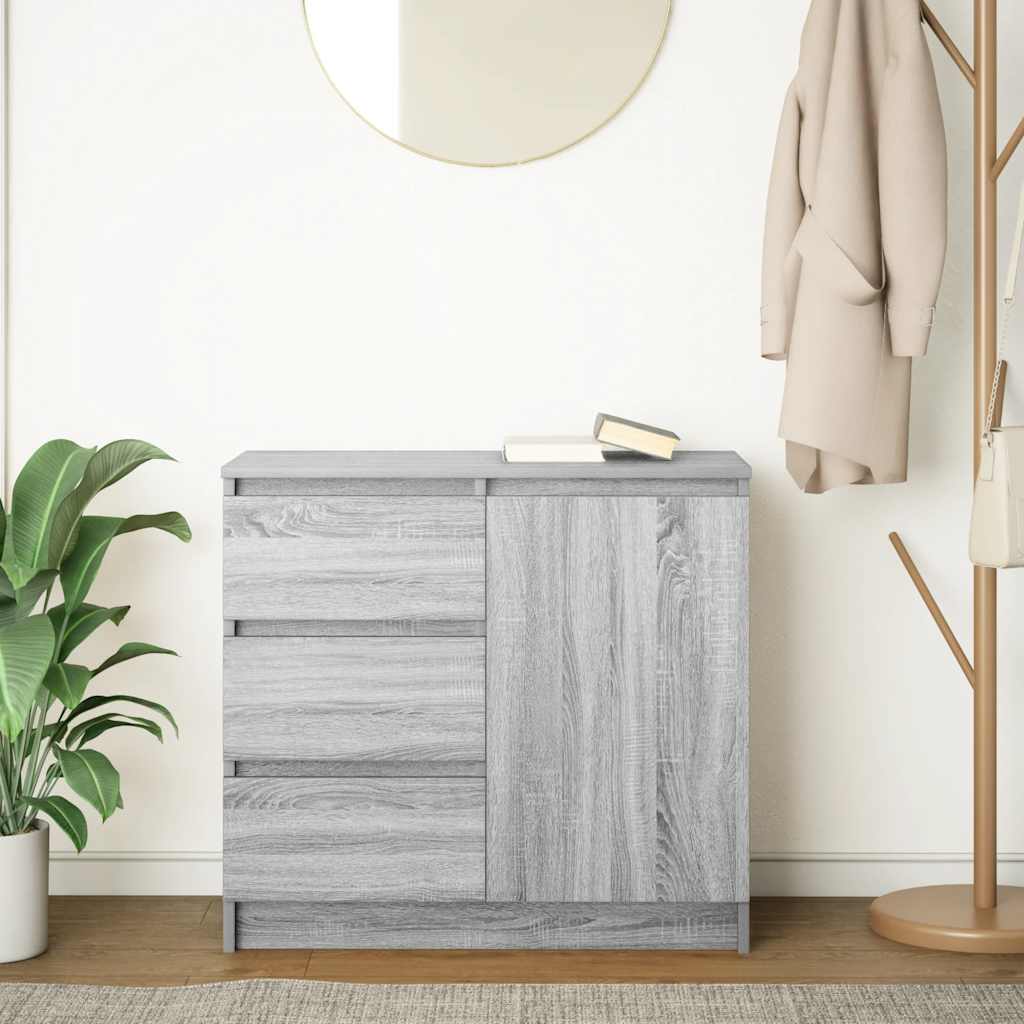Buffet avec tiroir sonoma gris 71x35x65 cm bois d'ingénierie - XIOS