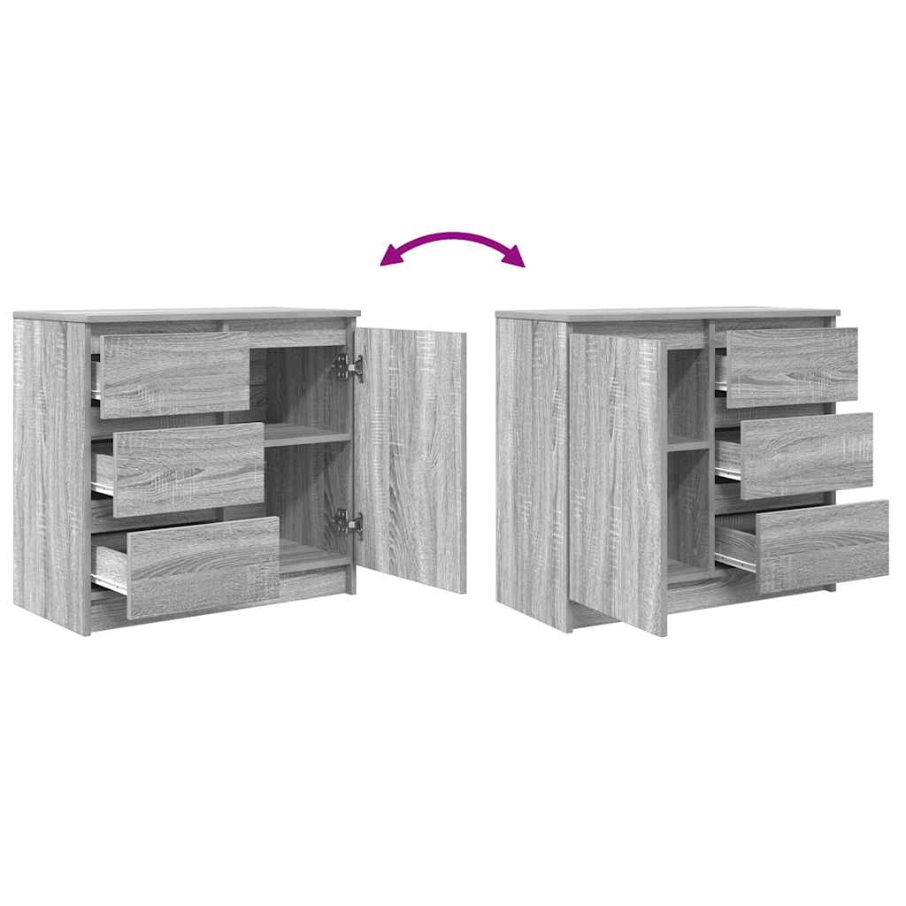 Buffet avec tiroir sonoma gris 71x35x65 cm bois d'ingénierie - XIOS