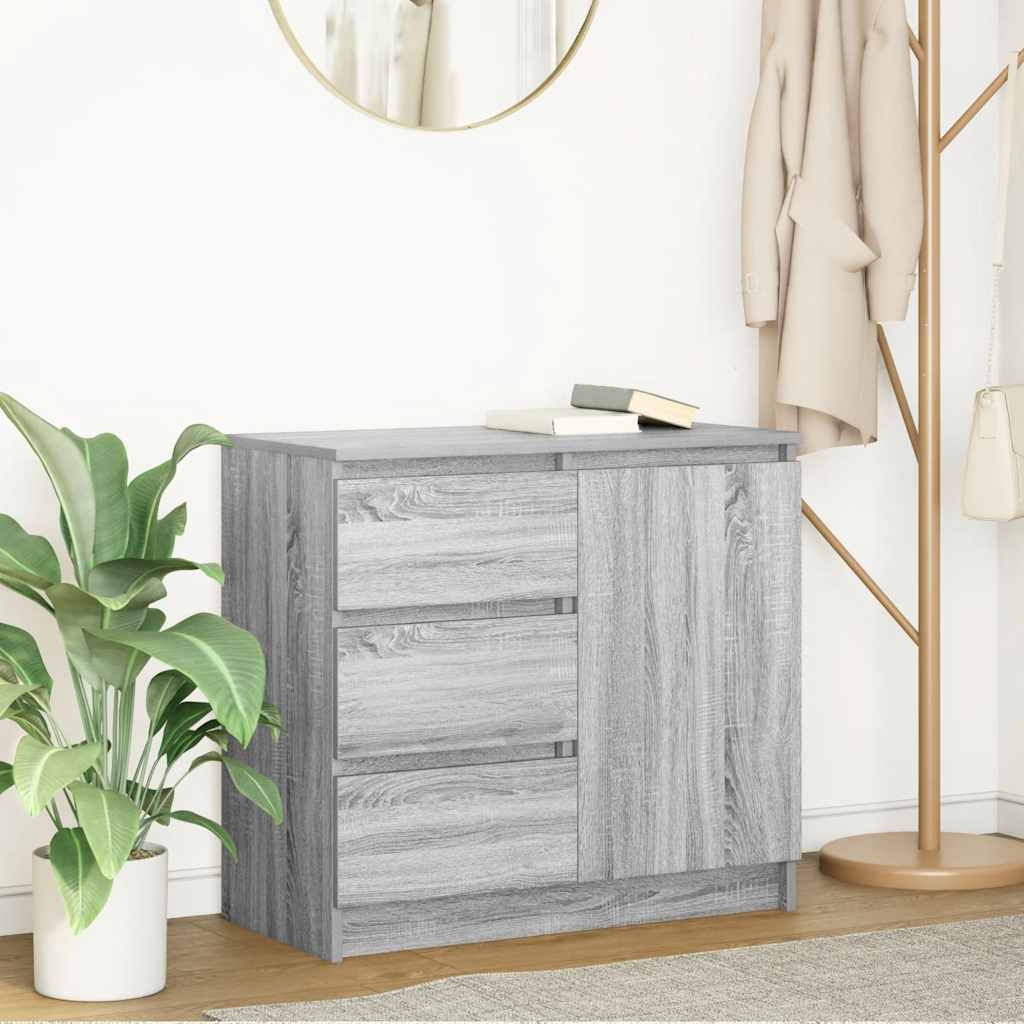 Buffet avec tiroir sonoma gris 71x35x65 cm bois d'ingénierie - XIOS