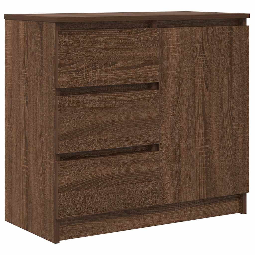 Buffet avec tiroir chêne brun 71x35x65 cm bois d'ingénierie - XIOS