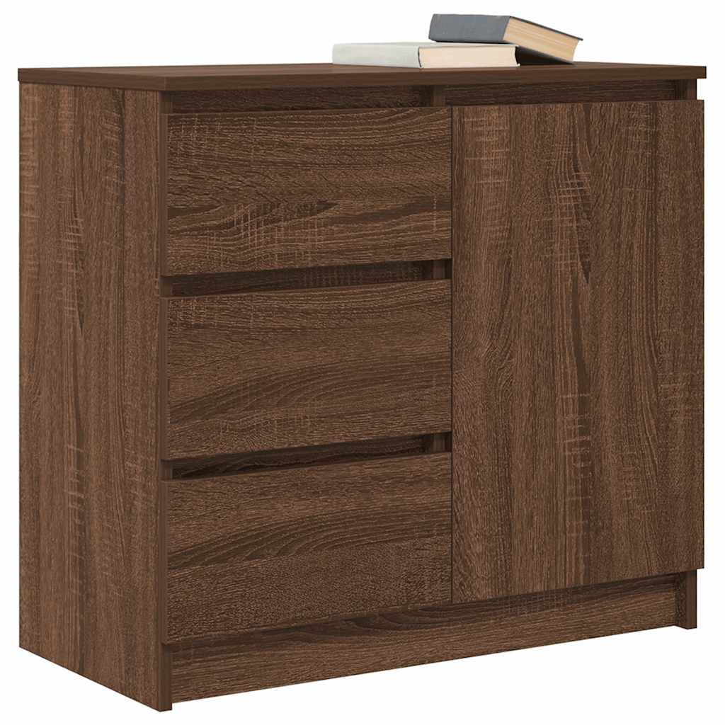 Buffet avec tiroir chêne brun 71x35x65 cm bois d'ingénierie - XIOS