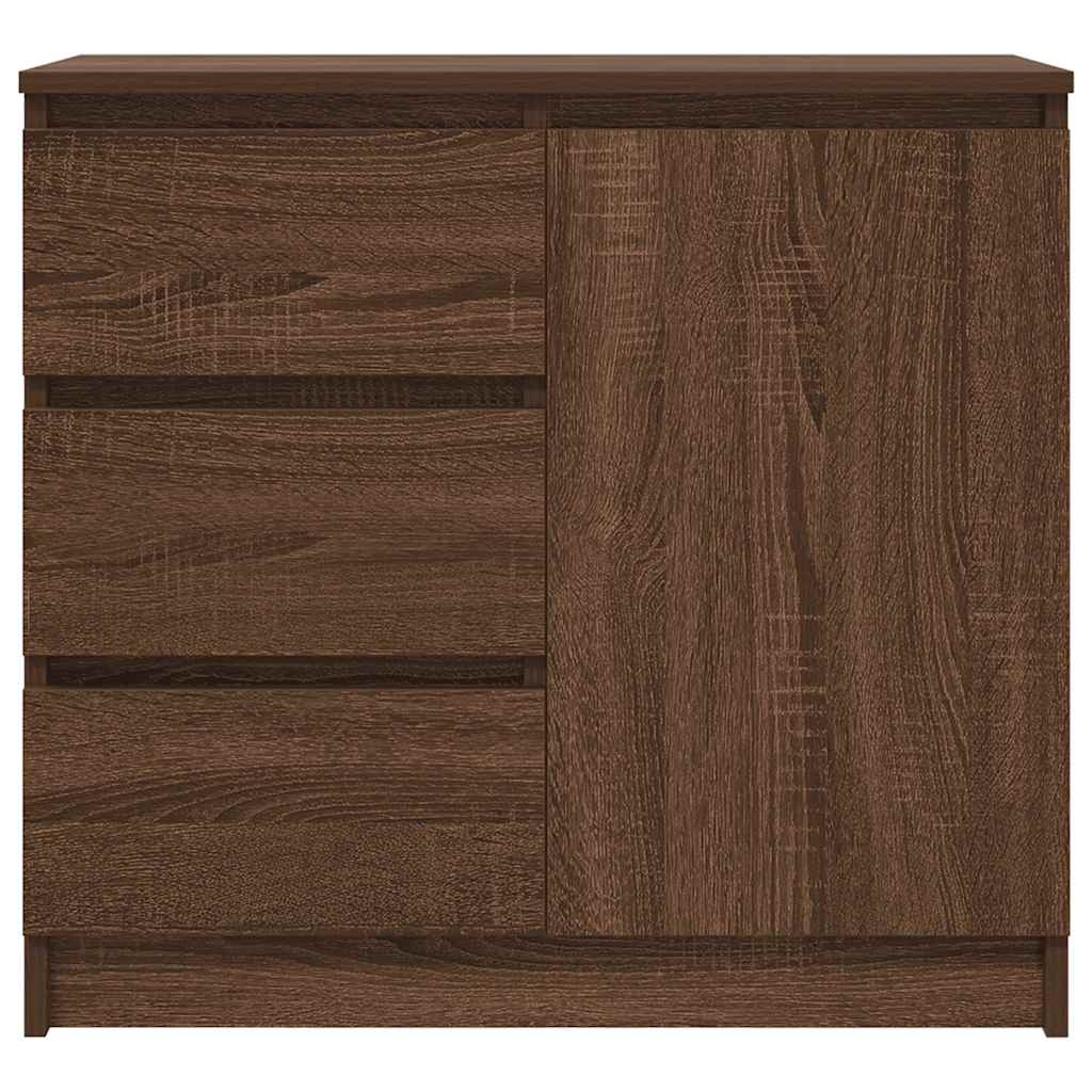 Buffet avec tiroir chêne brun 71x35x65 cm bois d'ingénierie - XIOS