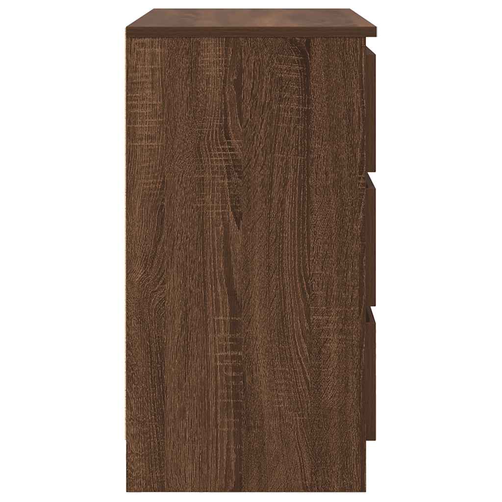 Buffet avec tiroir chêne brun 71x35x65 cm bois d'ingénierie - XIOS