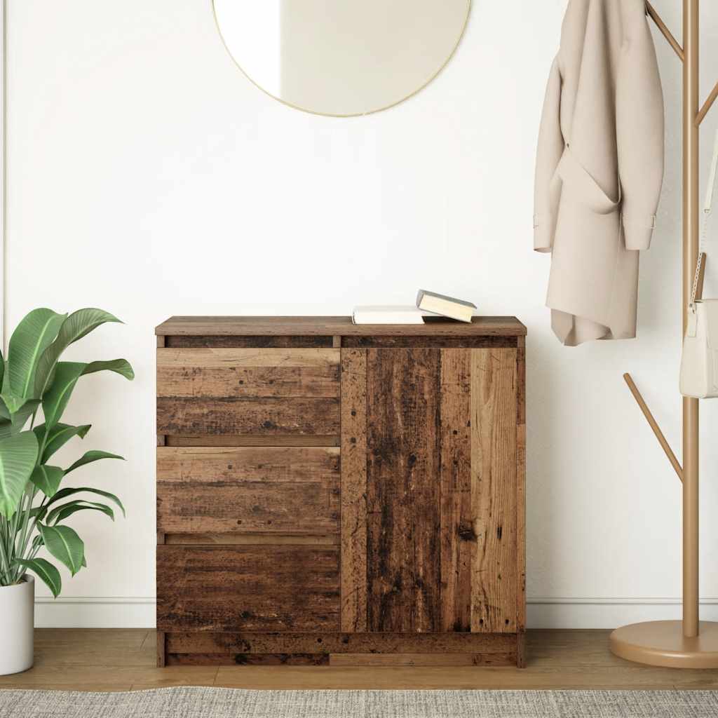 Buffet avec tiroir vieux bois 71x35x65 cm bois d'ingénierie - XIOS