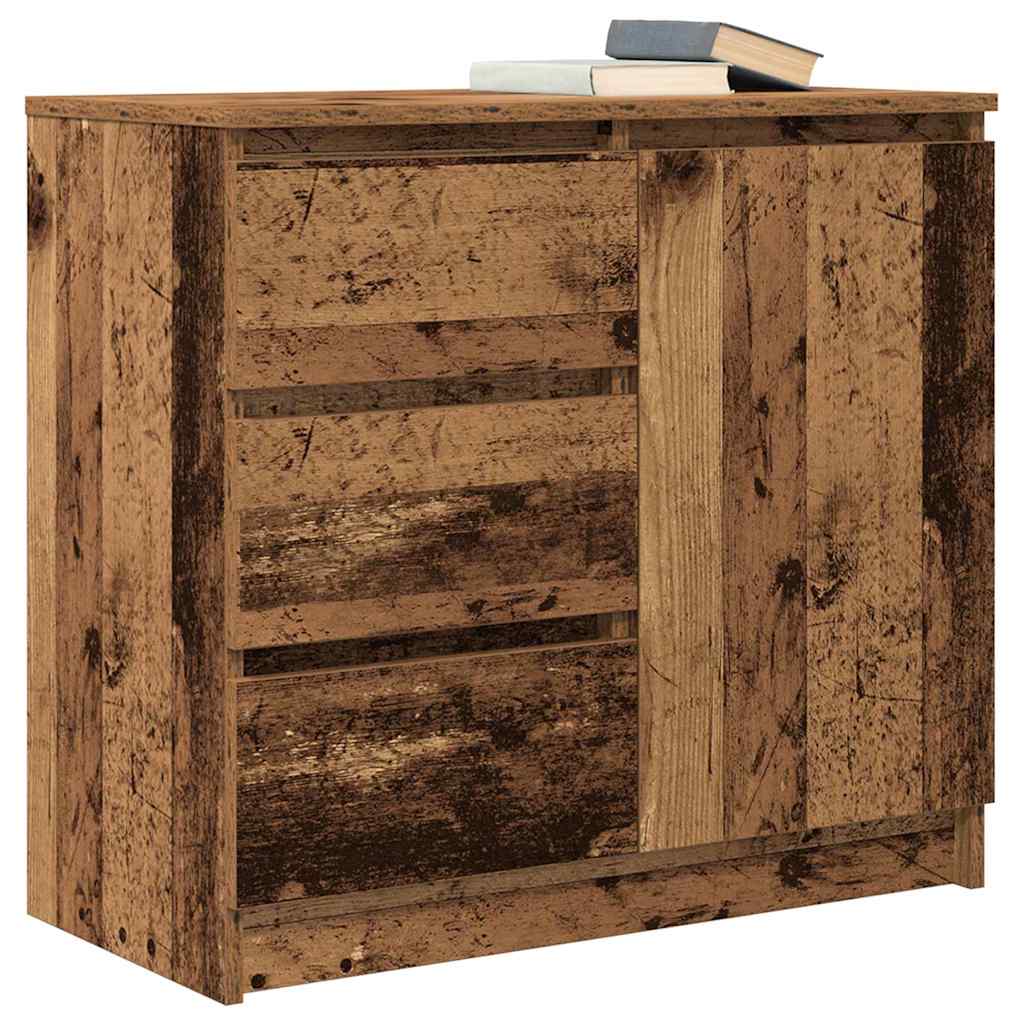 Buffet avec tiroir vieux bois 71x35x65 cm bois d'ingénierie - XIOS
