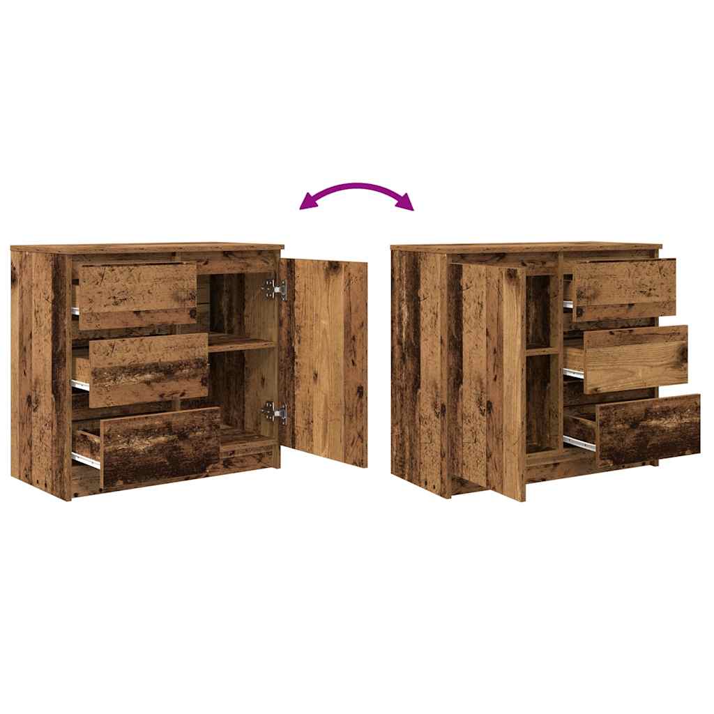 Buffet avec tiroir vieux bois 71x35x65 cm bois d'ingénierie - XIOS