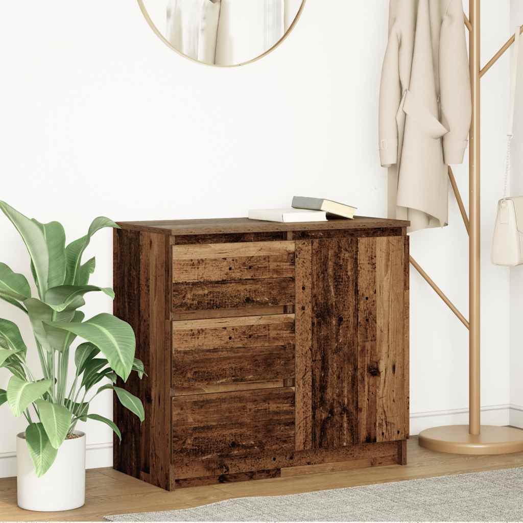 Buffet avec tiroir vieux bois 71x35x65 cm bois d'ingénierie - XIOS