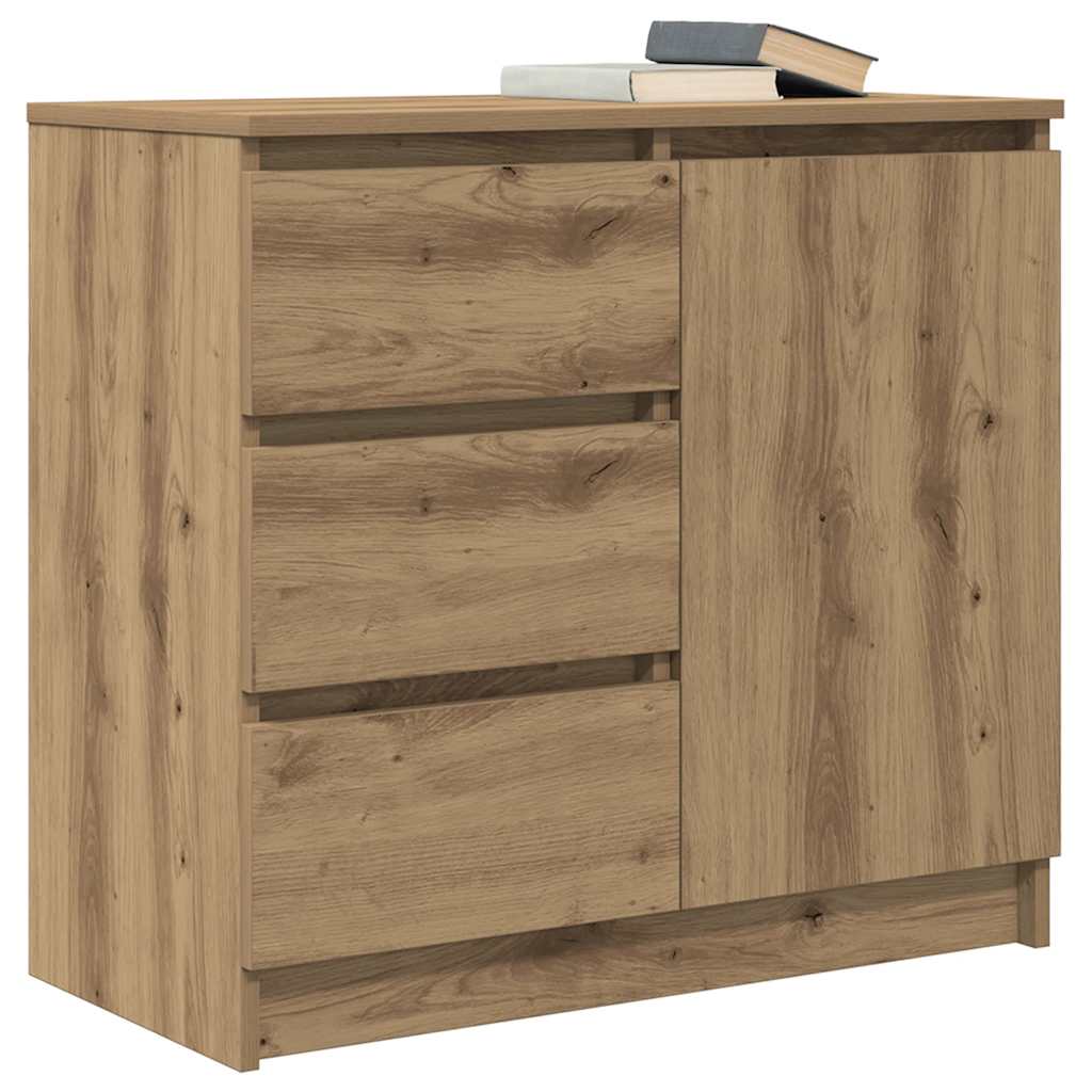 Buffet avec tiroir chêne artisanal 71x35x65 cm bois ingénierie - XIOS