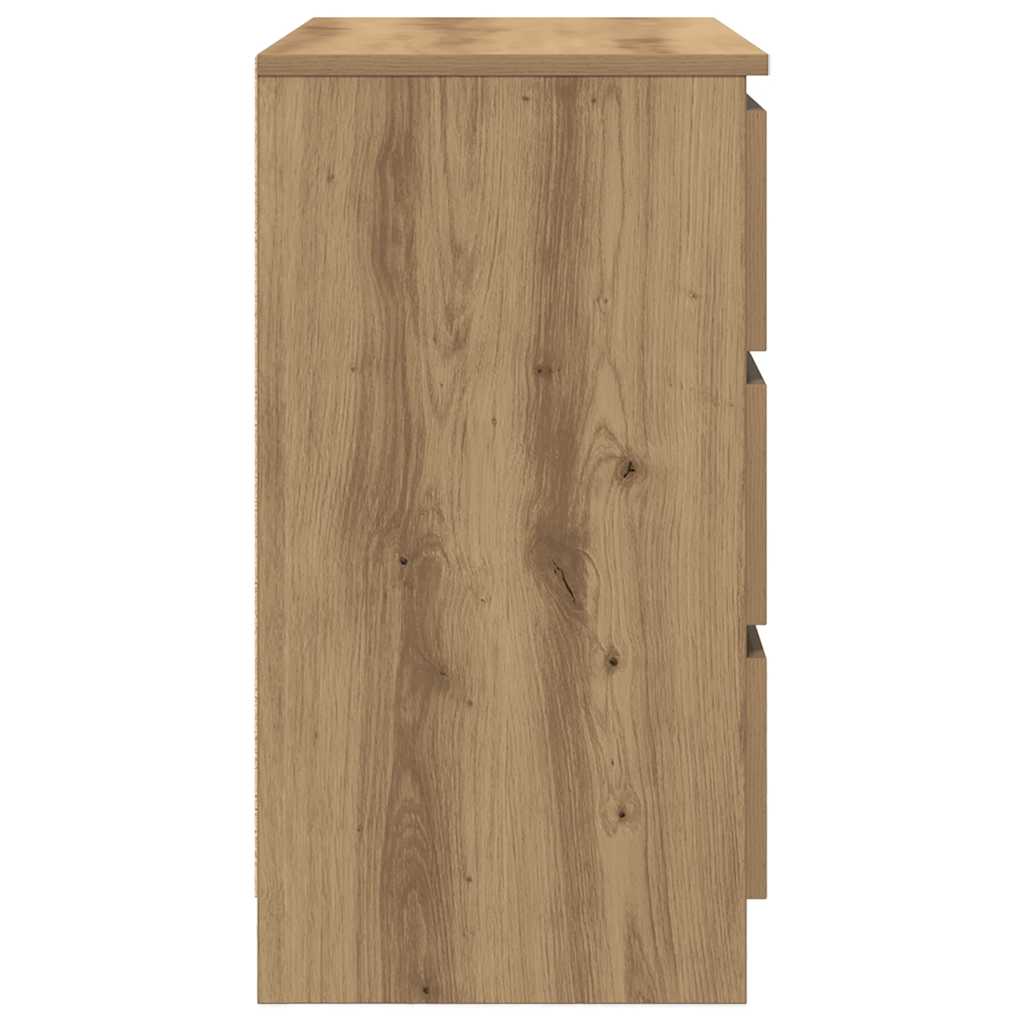 Buffet avec tiroir chêne artisanal 71x35x65 cm bois ingénierie - XIOS
