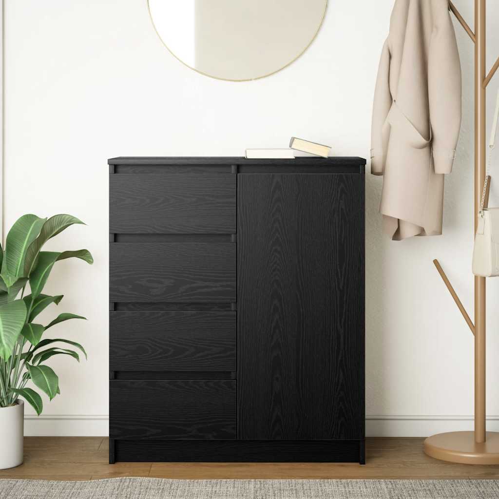 Buffet avec tiroirs chêne noir 71x35x84 cm bois d'ingénierie - XIOS