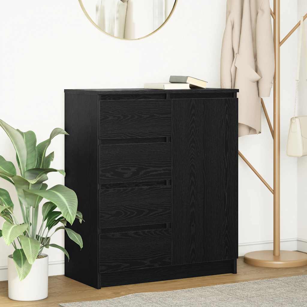 Buffet avec tiroirs chêne noir 71x35x84 cm bois d'ingénierie - XIOS