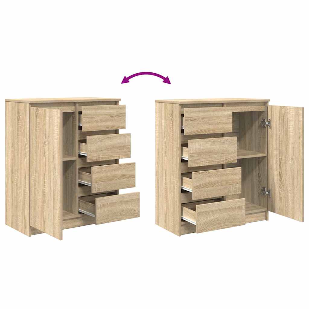 Buffet avec tiroirs chêne sonoma 71x35x84 cm bois d'ingénierie - XIOS