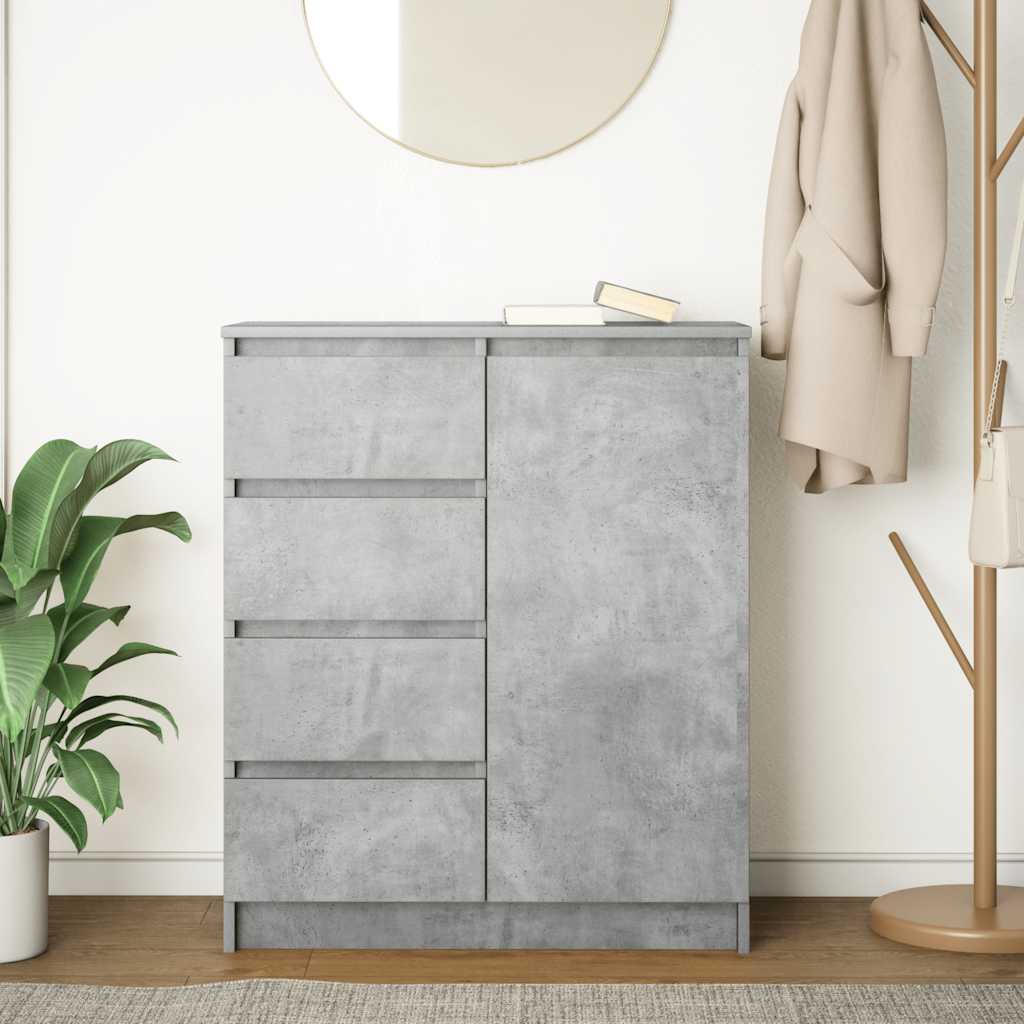 Buffet avec tiroirs gris béton 71x35x84 cm bois d'ingénierie - XIOS