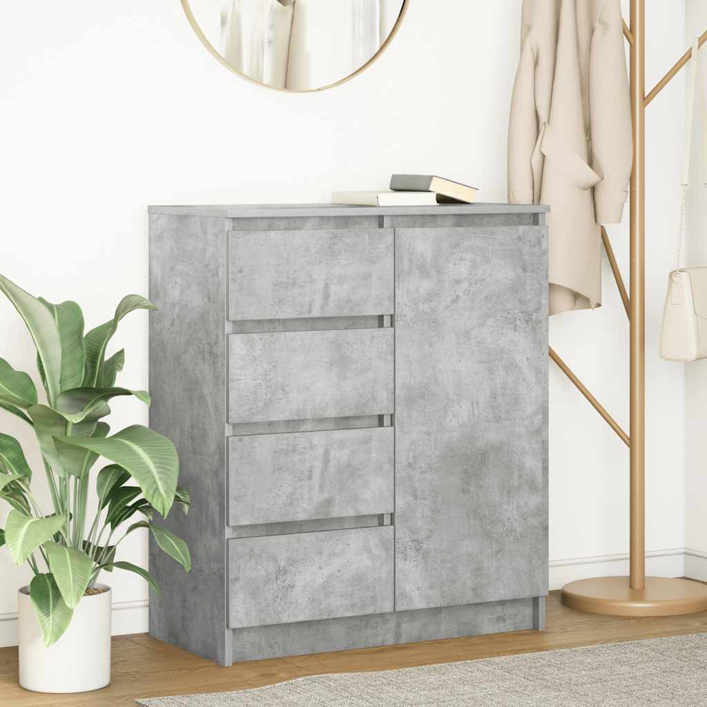 Buffet avec tiroirs gris béton 71x35x84 cm bois d'ingénierie - XIOS