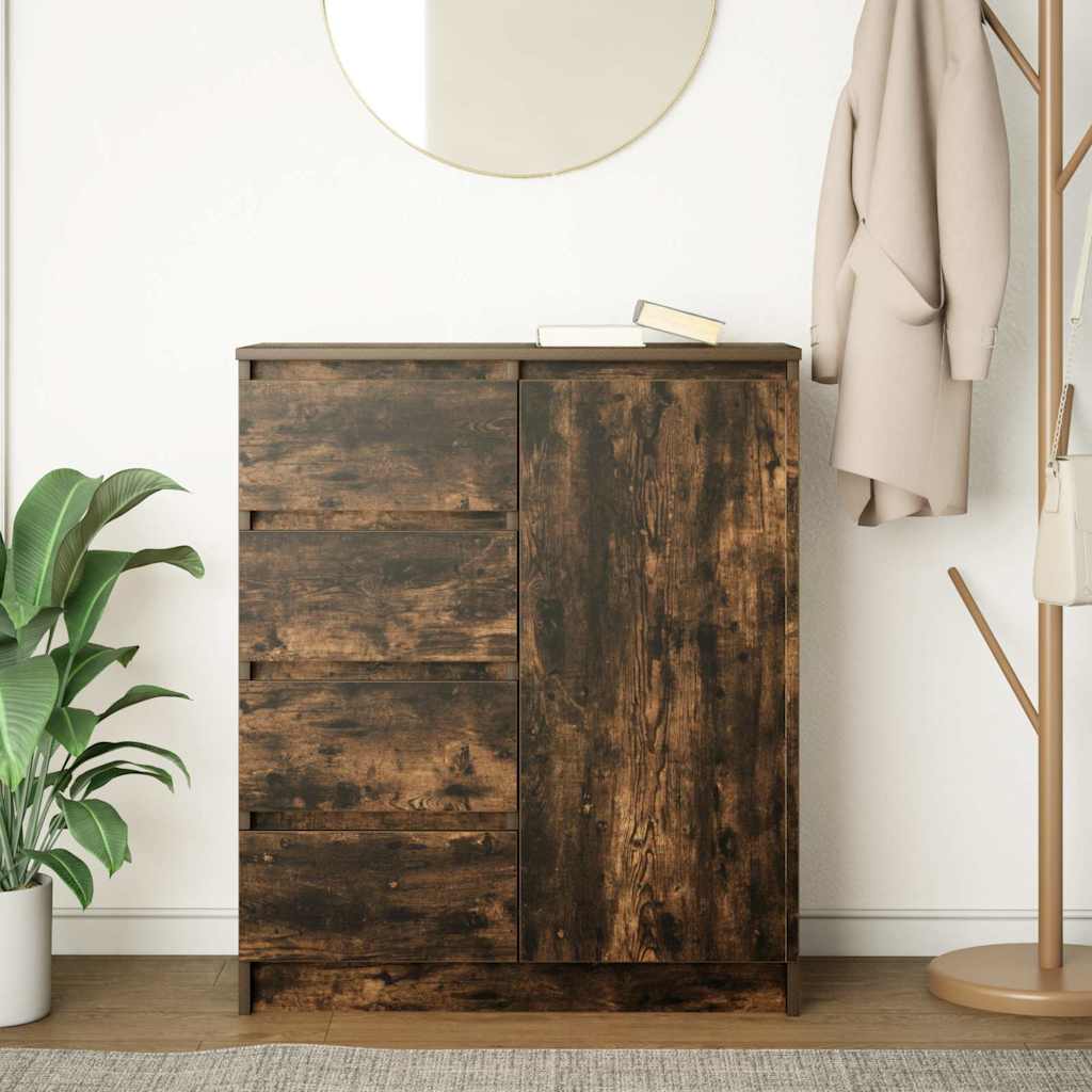 Buffet avec tiroirs chêne fumé 71x35x84 cm bois d'ingénierie - XIOS
