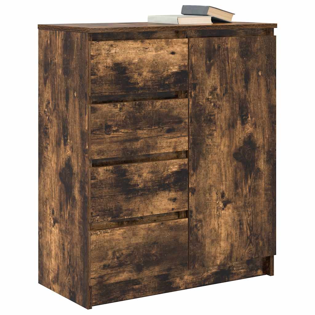 Buffet avec tiroirs chêne fumé 71x35x84 cm bois d'ingénierie - XIOS