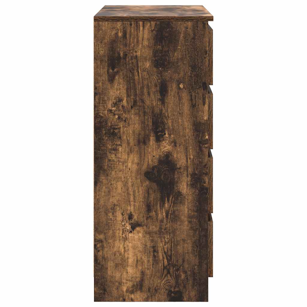 Buffet avec tiroirs chêne fumé 71x35x84 cm bois d'ingénierie - XIOS