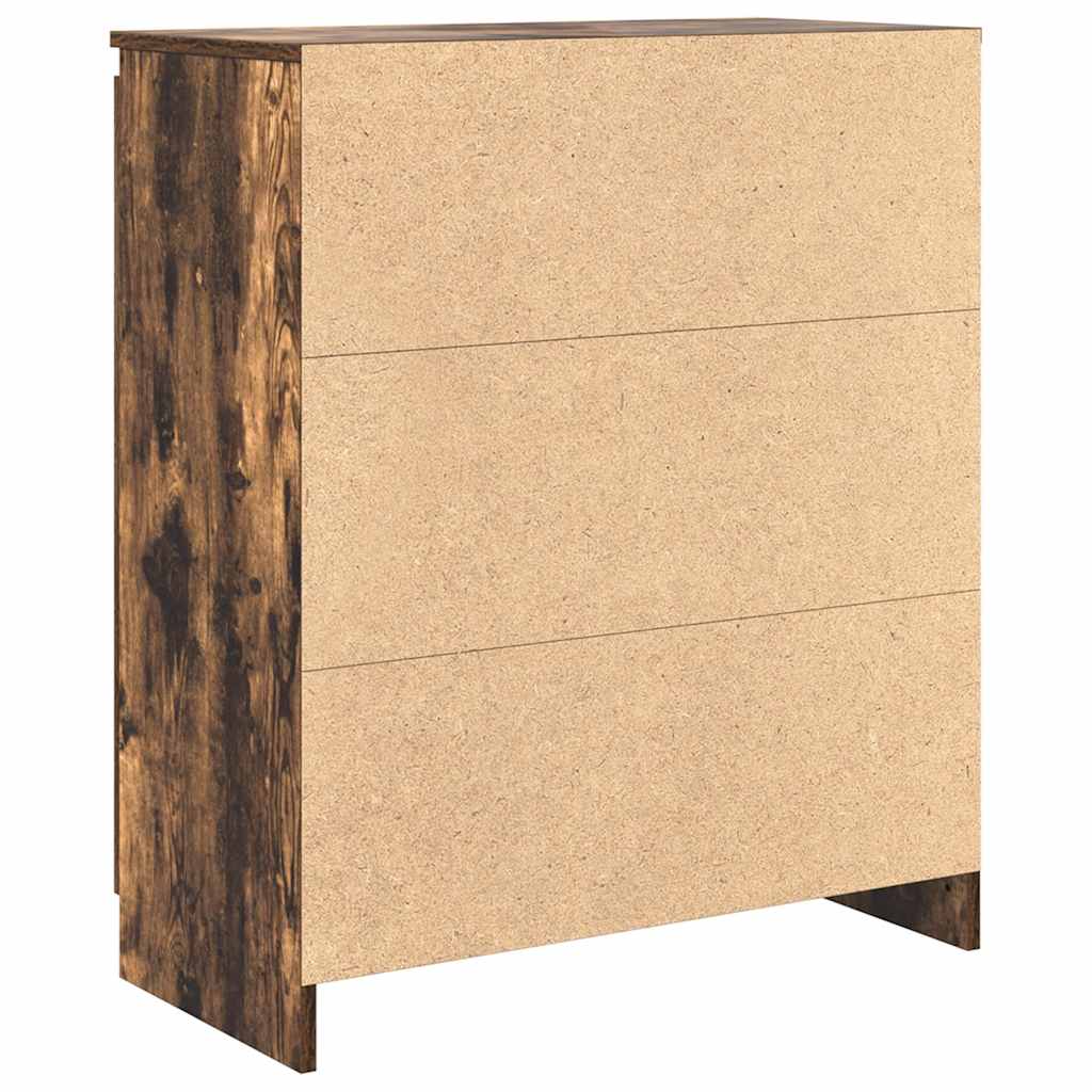 Buffet avec tiroirs chêne fumé 71x35x84 cm bois d'ingénierie - XIOS