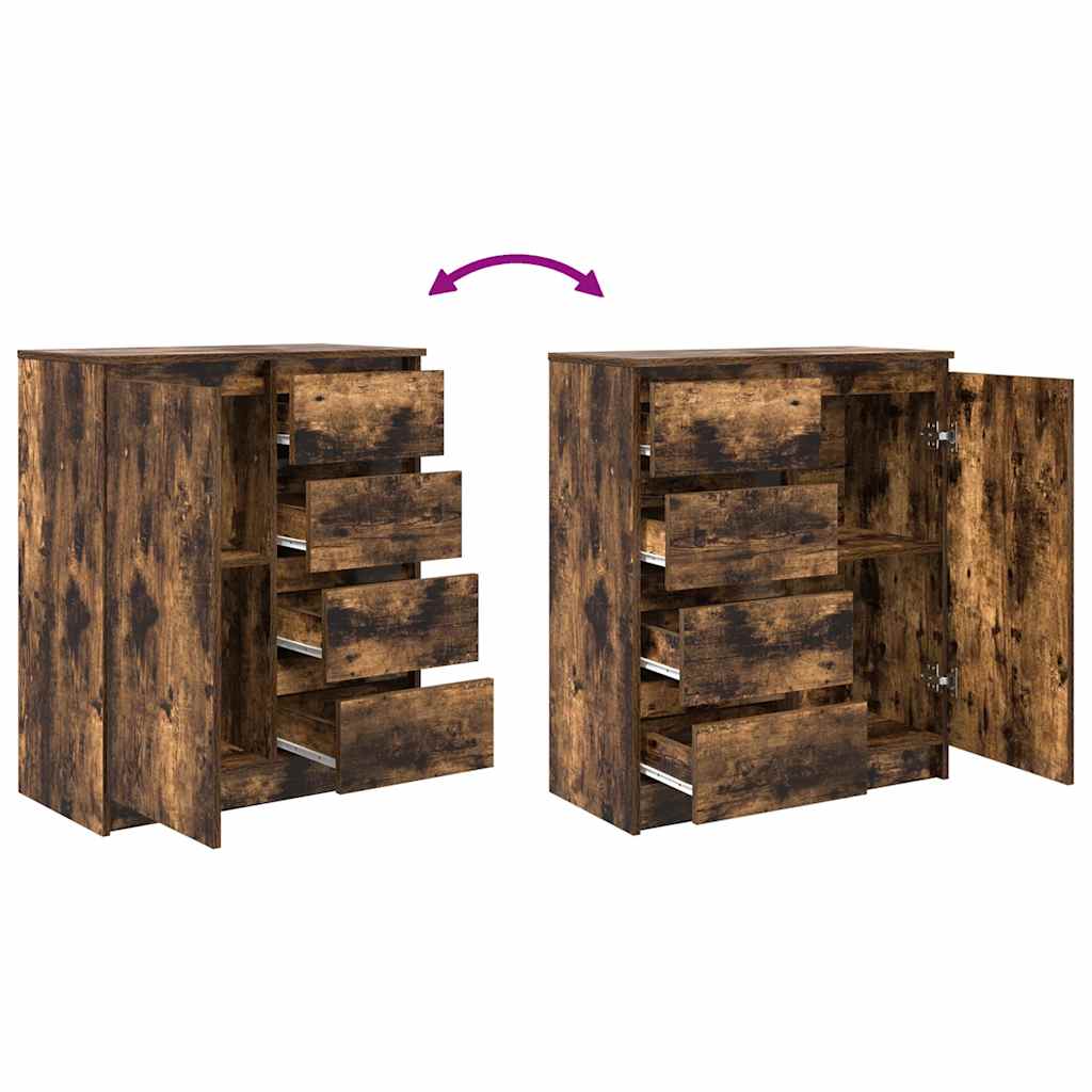 Buffet avec tiroirs chêne fumé 71x35x84 cm bois d'ingénierie - XIOS