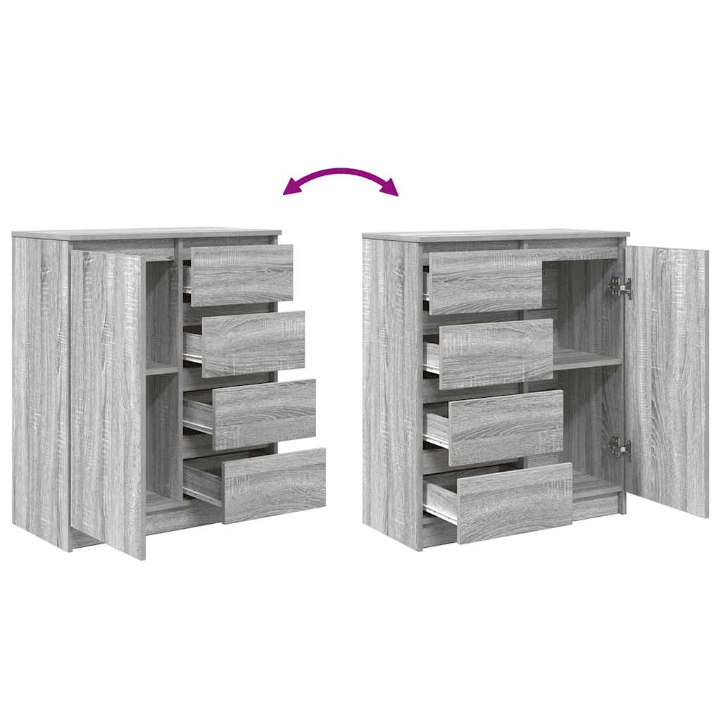Buffet avec tiroirs sonoma gris 71x35x84 cm bois d'ingénierie - XIOS