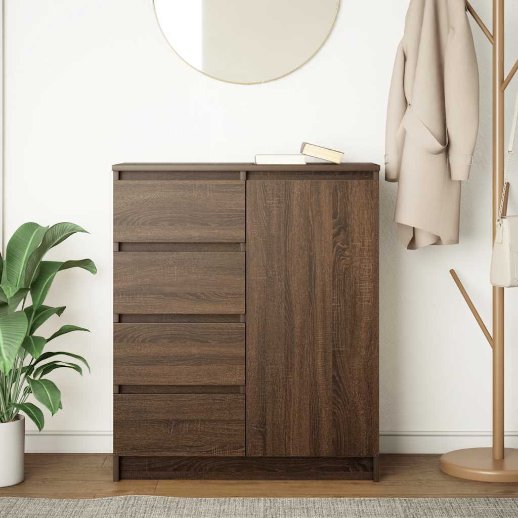 Buffet avec tiroirs chêne brun 71x35x84 cm bois d'ingénierie - XIOS