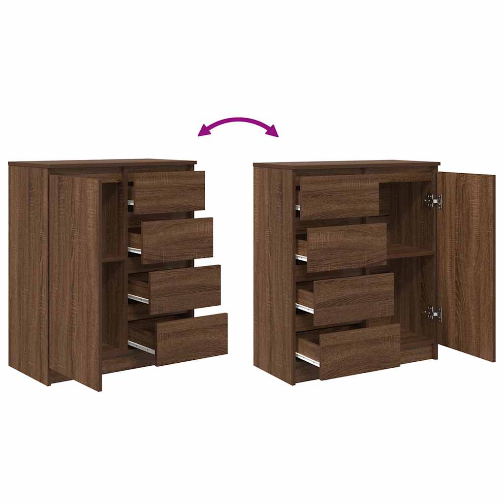 Buffet avec tiroirs chêne brun 71x35x84 cm bois d'ingénierie - XIOS