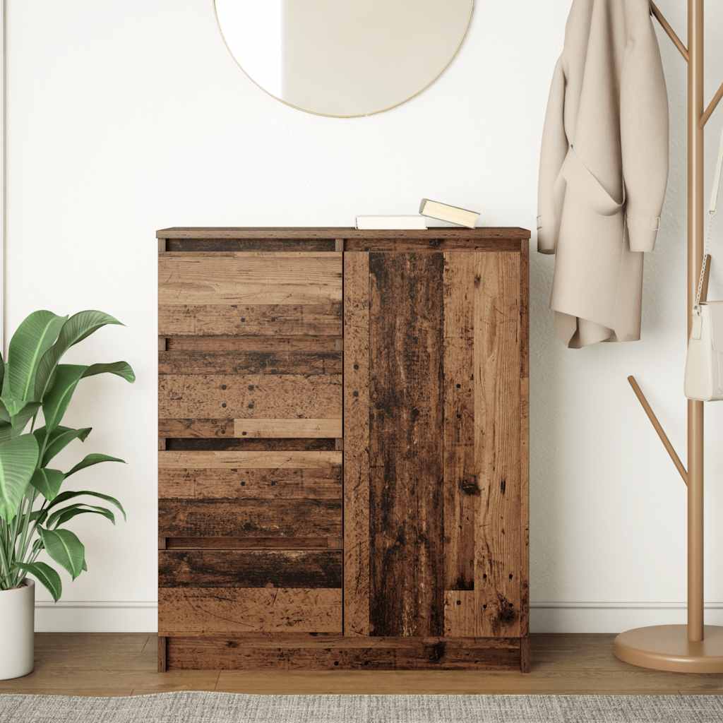 Buffet avec tiroirs vieux bois 71x35x84 cm bois d'ingénierie - XIOS