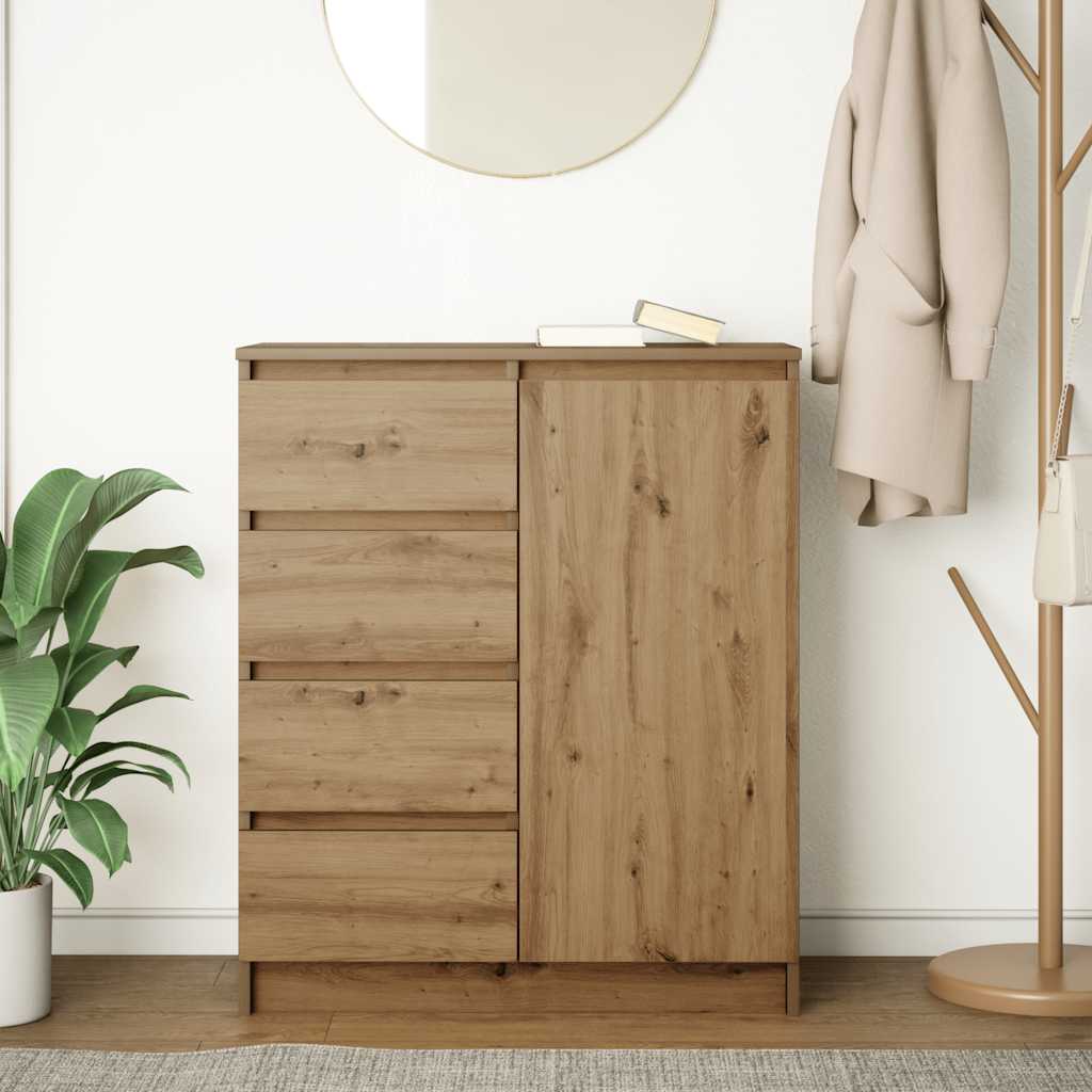 Buffet avec tiroirs chêne artisanal 71x35x84 cm bois ingénierie - XIOS