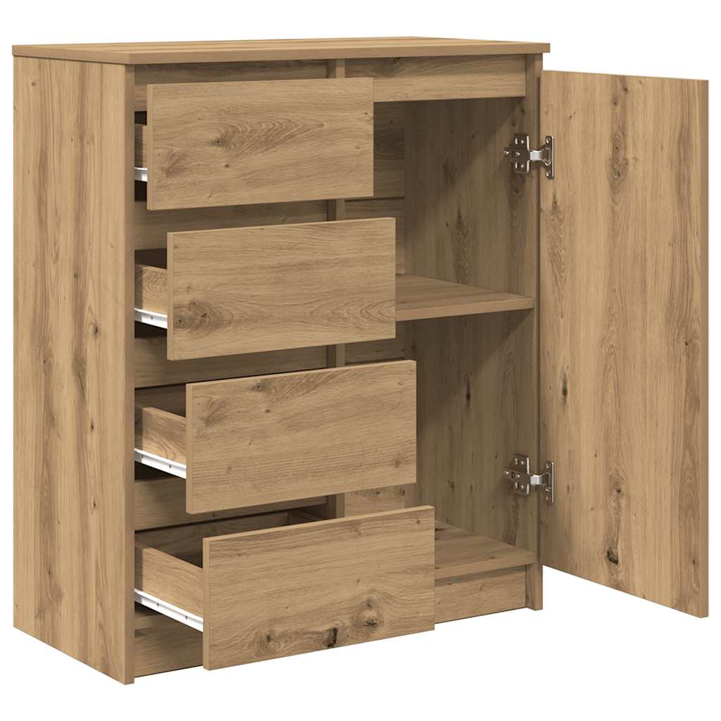 Buffet avec tiroirs chêne artisanal 71x35x84 cm bois ingénierie - XIOS